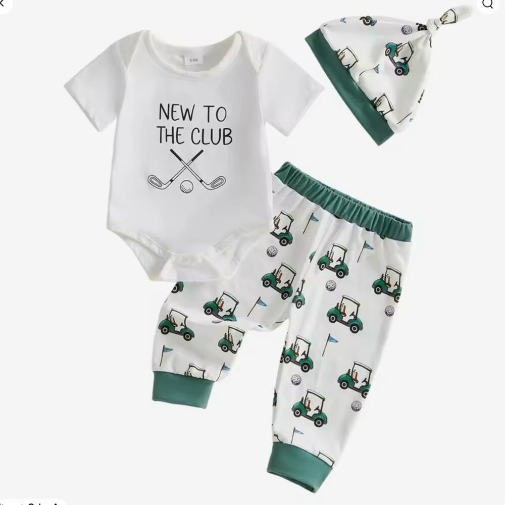 New Baby Golf Outfit Set with Hat 3-6 months
